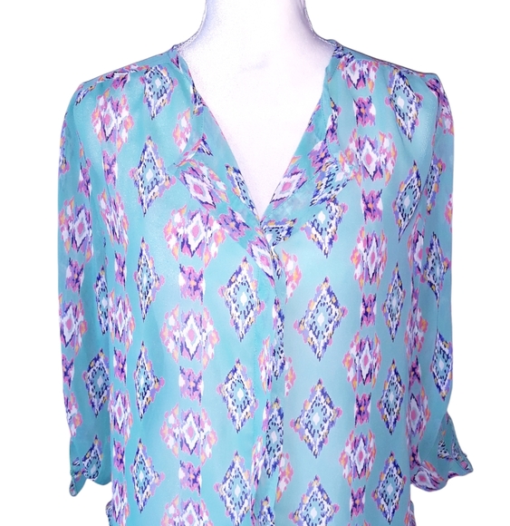 Francesca's Collection Multi Color Blouse - Picture 1 of 2